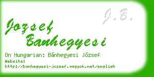 jozsef banhegyesi business card