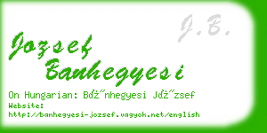 jozsef banhegyesi business card